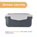 Contenedor de Comida Con 2 Compartimentos Gris 1100 mL Miniso