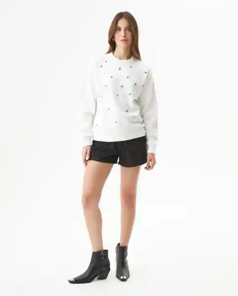 Buzo Studded Femenino Crudo Pristino Claro Talla L Chevignon