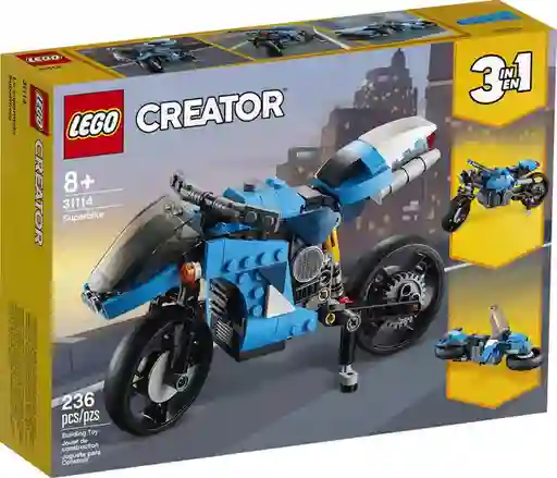 Lego Set de Construcción Creator 3 en 1 Supermoto