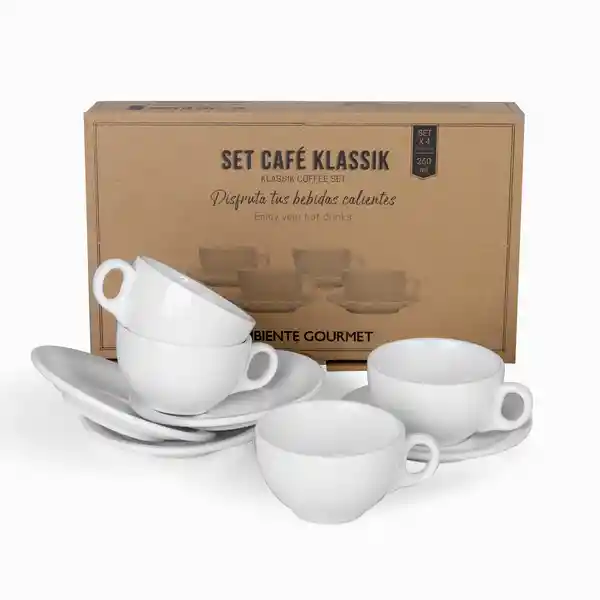 Ambiente Gourmet Set Café Klassik Con Plato Capacidad 260 mL