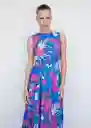 Vestido Nuti Azul Talla XL Mujer Mango