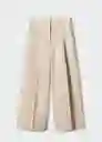 Pantalón Pope Beige Talla 36 Mujer Mango