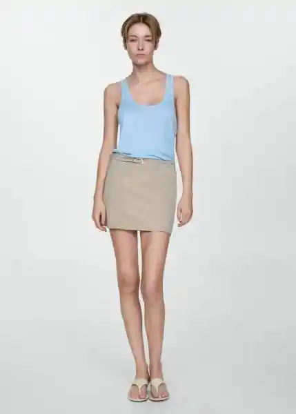 Top Bobar Celeste Talla XS Mujer Mango