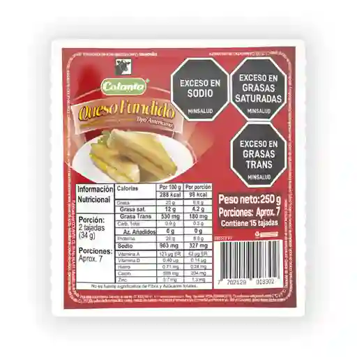 Queso Fundido Colanta Tajado x 250 g