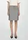 Falda Bella Gris Talla 32 Mujer Mango