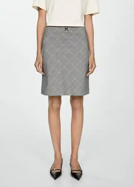 Falda Bella Gris Talla 32 Mujer Mango