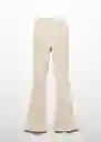 Pantalón Flare Beige Talla M Mujer Mango