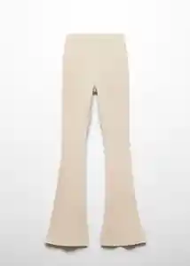 Pantalón Flare Beige Talla M Mujer Mango