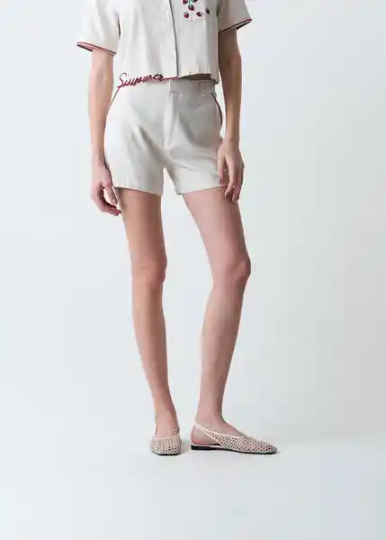 Short Felisa Mujer Crudo Abedul Claro Talla 6 453G332 Naf Naf
