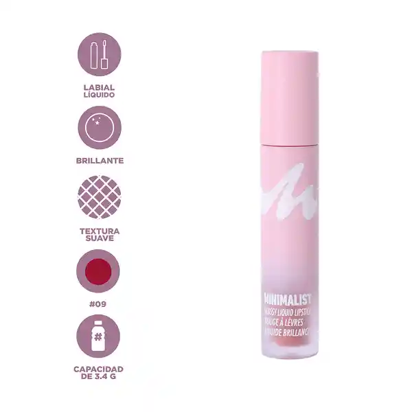 Lápiz Labial Líquido Brillante Serie Minimalist 09 Miniso