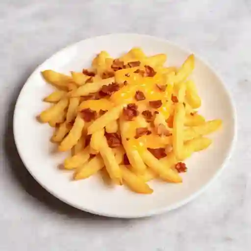 Papas Francesas con Cheddar y Tocineta
