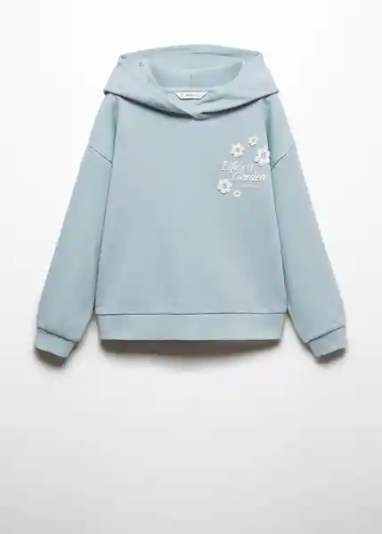 Sudadera Flowers Niñas Celeste Talla 10 Mango