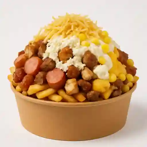 Salchipapa Desgranado para 4