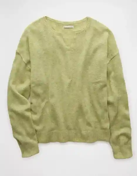 Suéter Tejido Mujer Verde Talla: SMALL 1450309 American Eagle