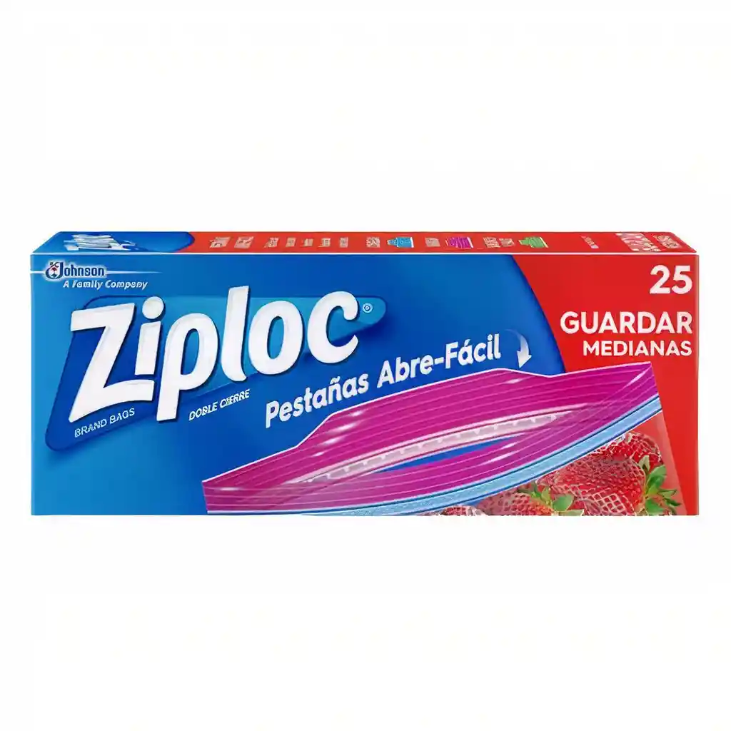Ziploc Bolsa Reutilizable para Guardar Medianas 25 piezas