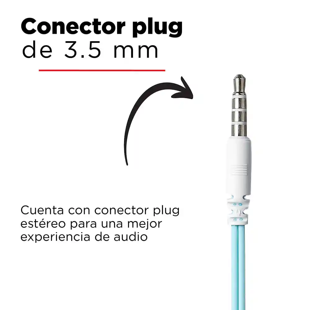 Miniso Audífonos de Cable we Bare Bears Azul 1.2 m