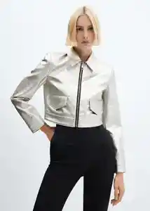 Chaqueta Silver Plata Talla L Mujer Mango