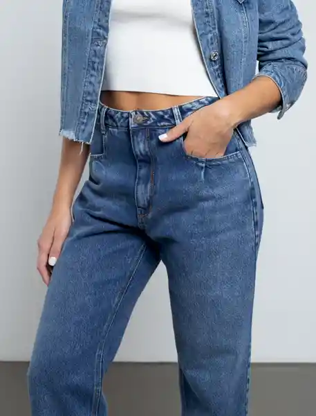 Jean Glo Mujer Azul Índigo Medio Talla 12 Naf Naf