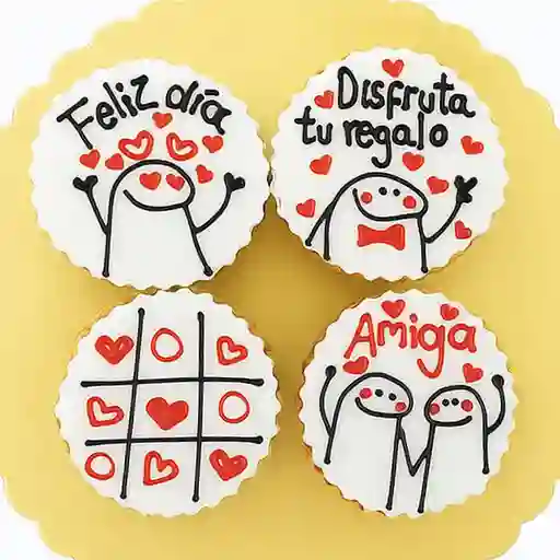 Caja de cupcake x4 amigo