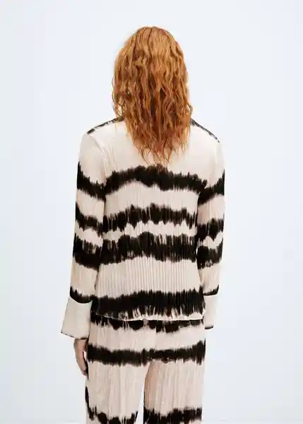 Camisa Beni Crudo Talla L Mujer Mango