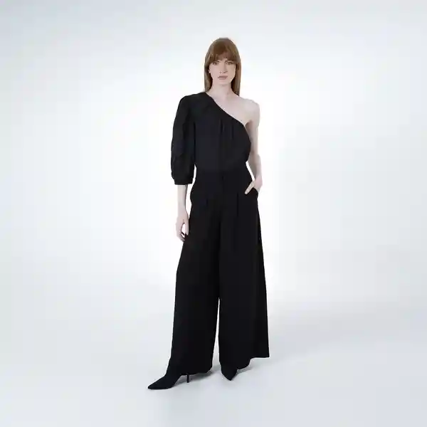 Pantalón Palazzo Pliegues y Bolsillos Negro 12 Fuera de Serie
