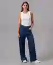 Jean Wide Leg Mujer Azul Prusia Oscuro Talla 10 74939 Rifle