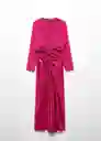 Vestido Fresno4 Fucsia Talla 18 Mujer Mango