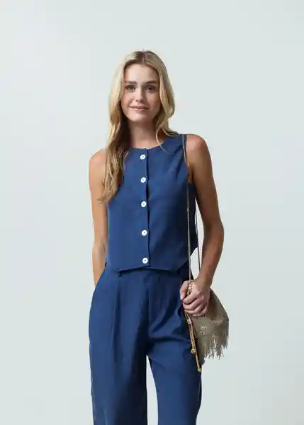 Camisa Spam Mujer Azul Anochecer Ultra Oscuro T S 412G301 Naf Naf