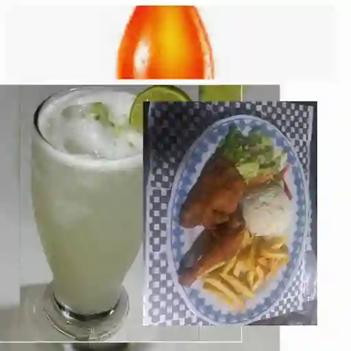 Bandeja broaster con limonada