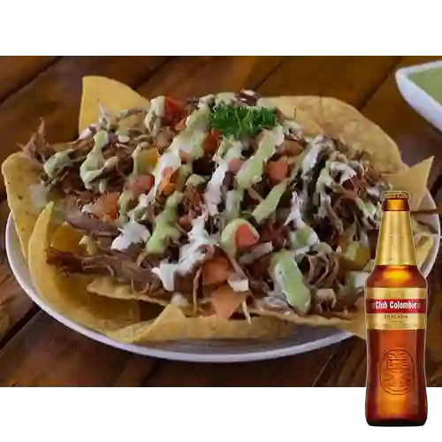 Combo Nacho Desmechado + Club Colombia Dorada 350 ml