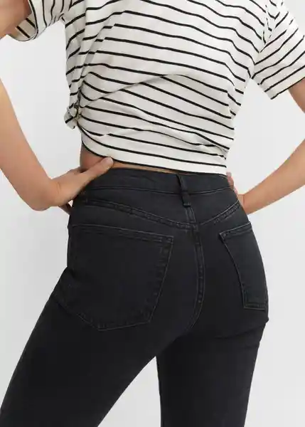 Pantalón Jean Claudia Tejano Negro Talla 38 Mujer Mango