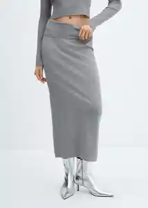 Falda Prinches Gris Medio Vigoré Talla S Mujer Mango