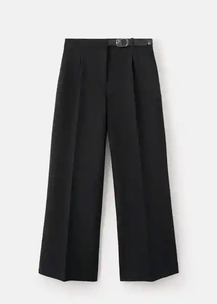 Pantalón Cinta Negro Talla 40 Mujer Mango