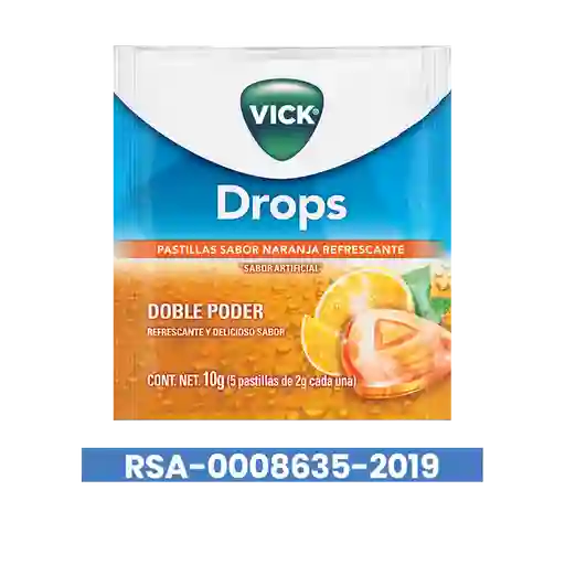 Vick Pastillas Refrescantes con Sabor a Naranja Drops 
