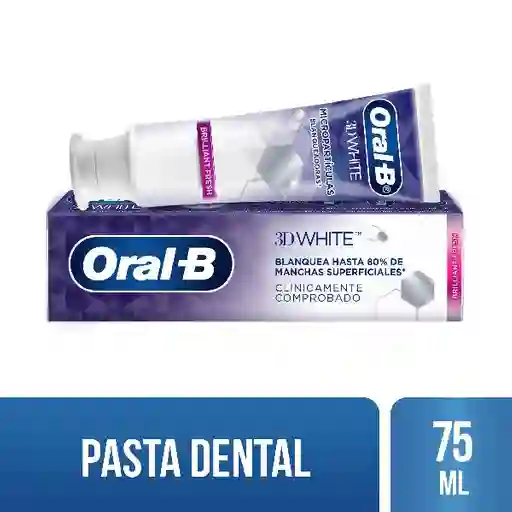 Crema Dental Con Flúor Oral-B 3D White Brilliant Fresh 75Ml