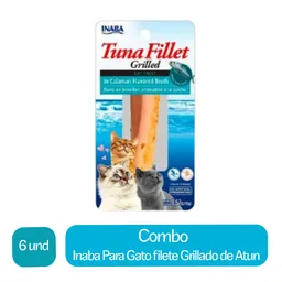 6 x Inaba Alimento Para Gato Filete Grillado de Atun