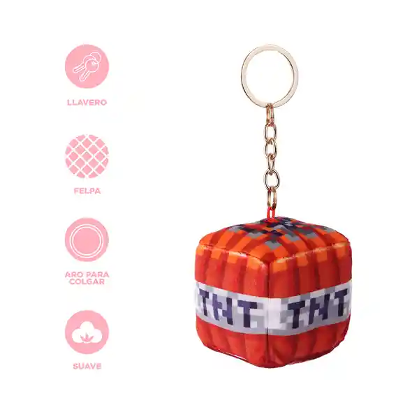 Llavero de Peluche Tnt Serie Minecraft Miniso