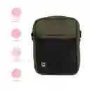 Bolso Crossbody Con Bolsa Frontal de Red Verde Miniso