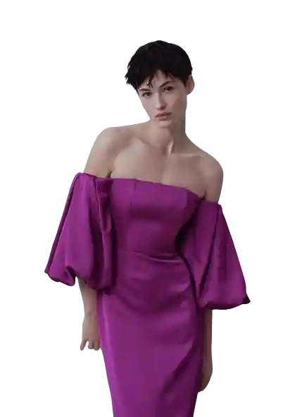 Vestido Bustier Morado Talla M Mujer Mango