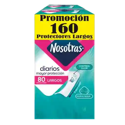 Protectores Diarios Nosotras Largos 2Paq X 80Und