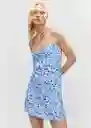 Vestido Sea Azul Talla L Mujer Mango