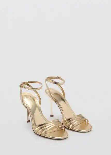 Sandalias Nota Oro Talla 38 Mujer Mango