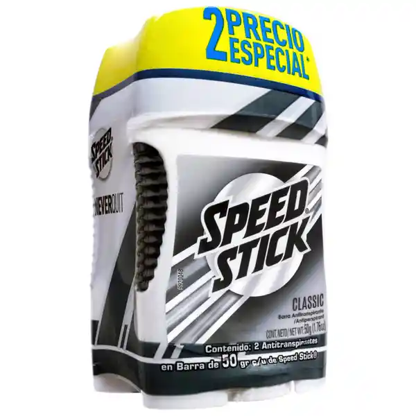 Desodorante Hombre Antitranspirante Speed Stick Barra Classic 50g x2