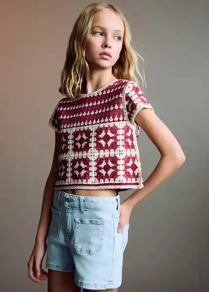 Short Jenna Tejano Claro Talla 12 Niñas Mango