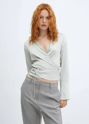 Camisa Molina Plata Talla S Mujer Mango