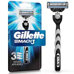 GILLETTE Mach 3 Cuchilla de Afeitar Máquina de Afeitar Hombre Reutilizable Afeitado al Ras Afeitadora para Hombre 1 Ud