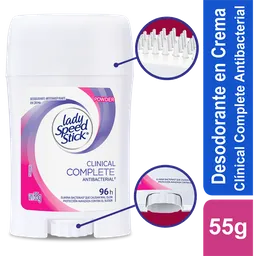 Desodorante Mujer Lady Speed Stick Clinico Antibacterial 55g