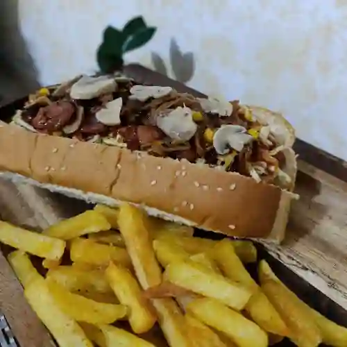 Perrito Champiñones + Papas