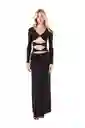 Vestido Largo Mistica Negro Talla M Mercedes Campuzano