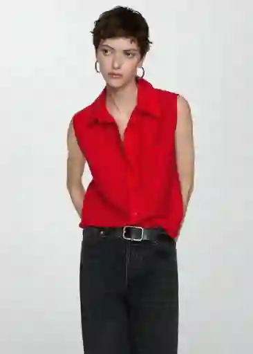 Camisa Lim Rojo Talla S Mujer Mango